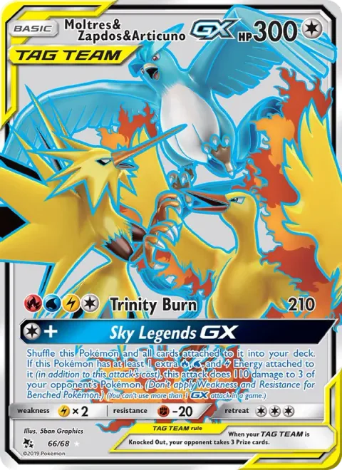 Moltres & Zapdos & Articuno GX 66/68