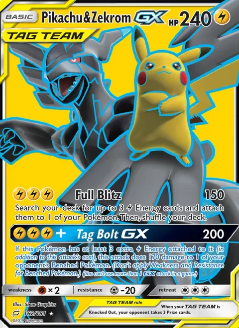 Pikachu & Zekrom GX 162/181