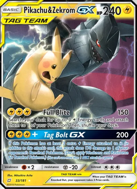 Pikachu & Zekrom GX 33/181