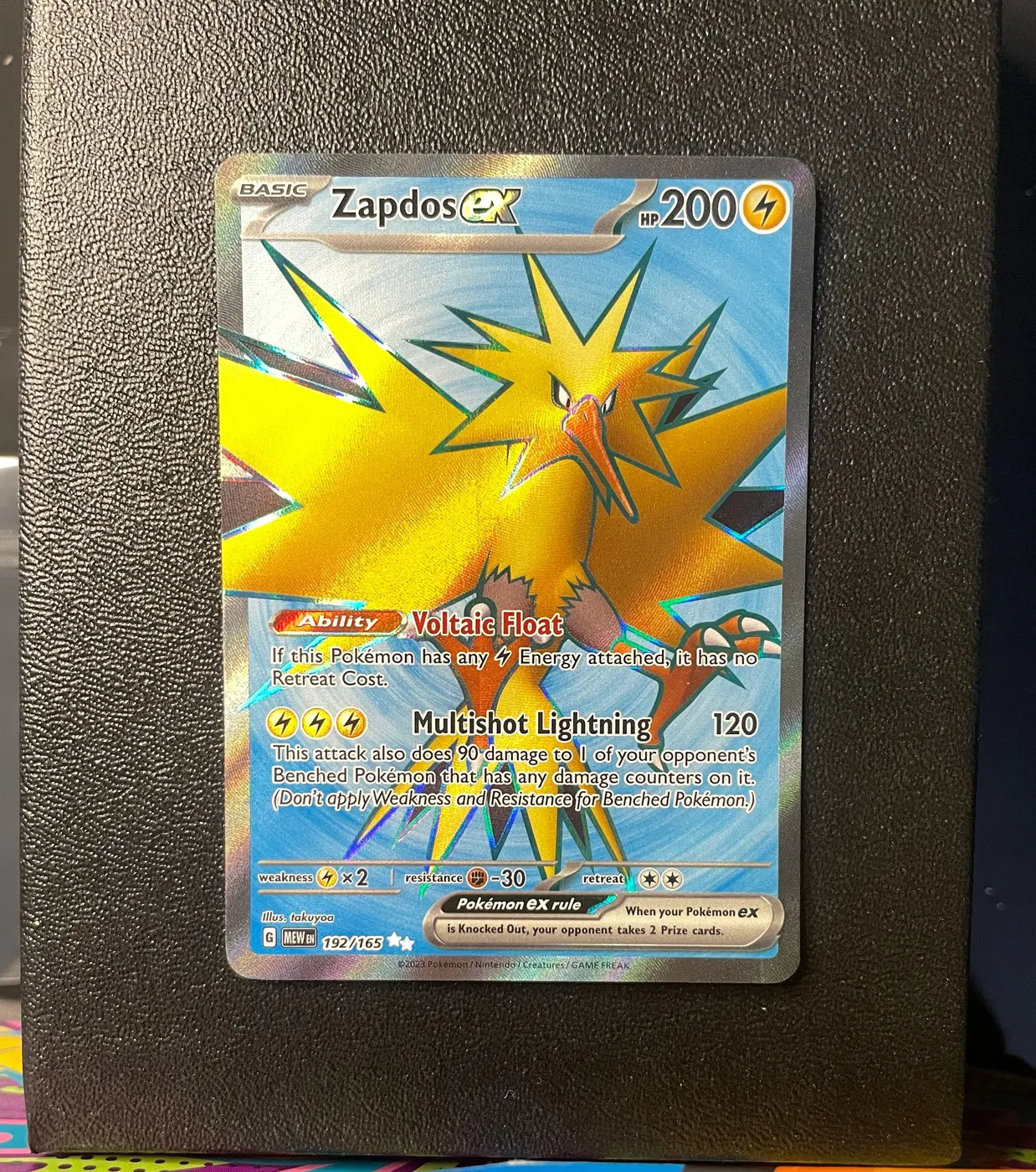 Zapdos ex 192/165 - Frente