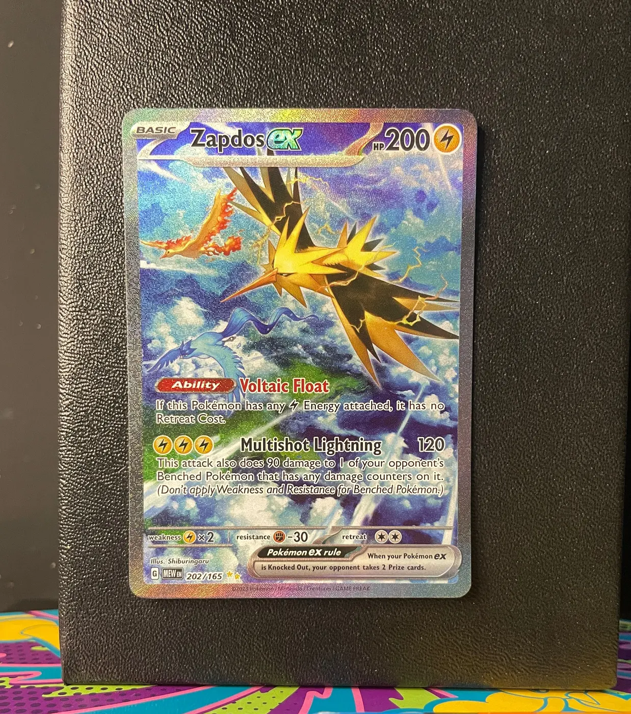 Zapdos ex 202/165 - Frente